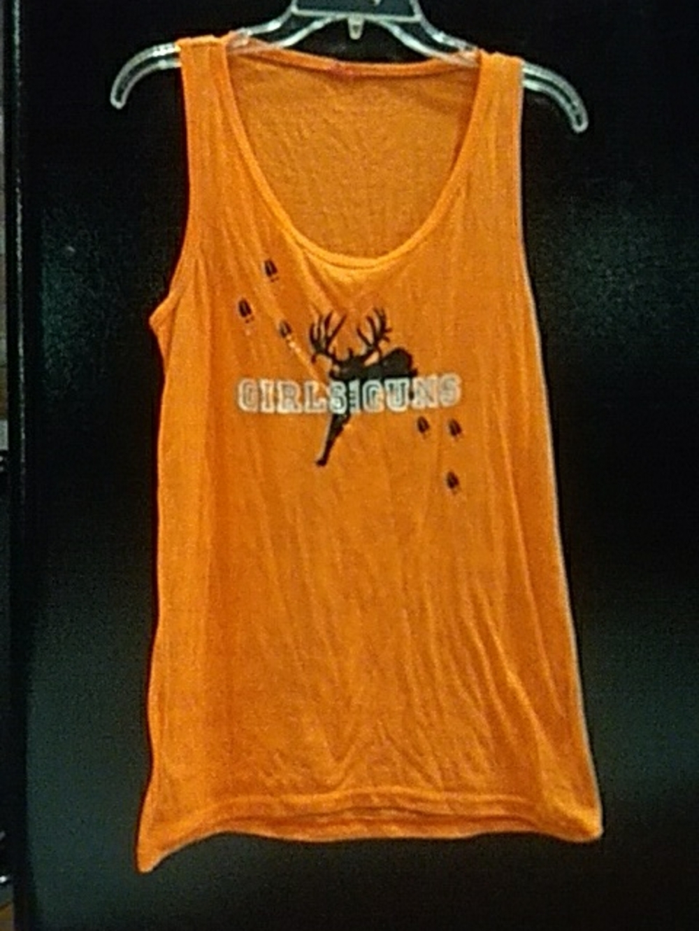 Orange "Girls With Guns" Deer Graphic Tank